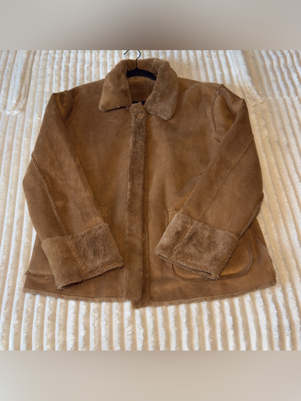 Brandon Thomas women’s Brown Faux Shearling Puffer Jacket